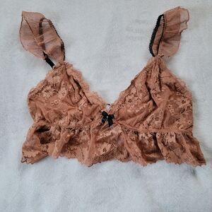 NWT OU Out From Uder Lace Bralette with Ruffle Straps sz XL